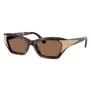 New SWAROVSKI Havana Cat Eye SK6029 1002/73 Sunglasses Women